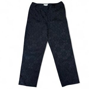 Worthington Black Damask Jacquard Ankle Slim Pants